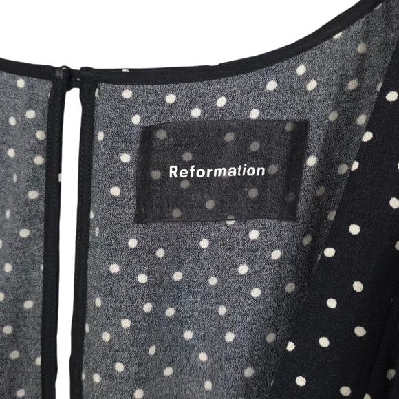 Reformation Elio Mini Dress Polka Dot Print Flutter Cap Sleeve - Picture 6 of 11